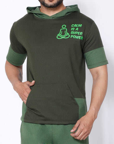Green Superpower Hooded T-Shirt