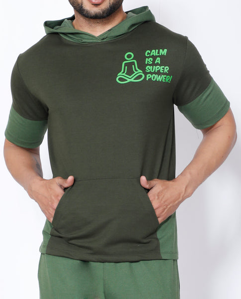 Green Superpower Hooded T-Shirt
