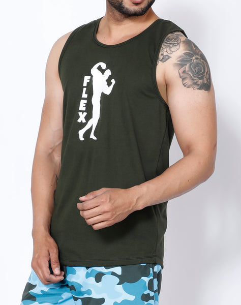 Olive Flex Gym Tank