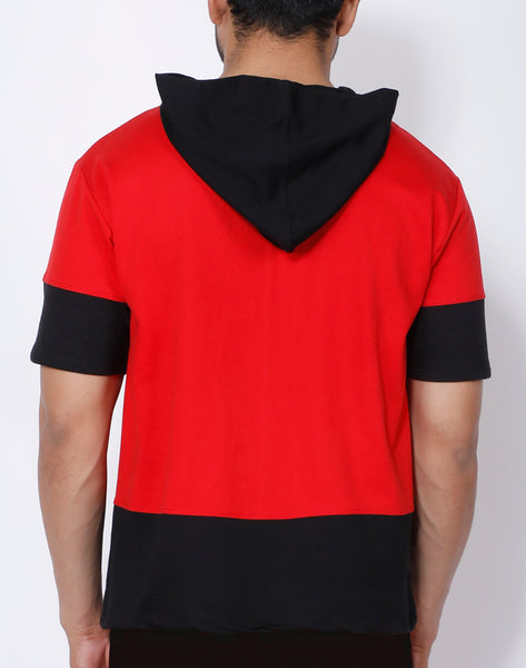 Red Black Hooded T-Shirt