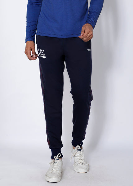 Navy Red Microdots Terry Joggers