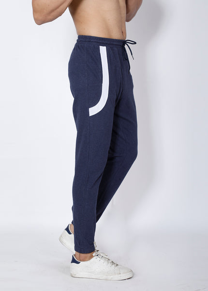 Navy Texture Cotton Joggers