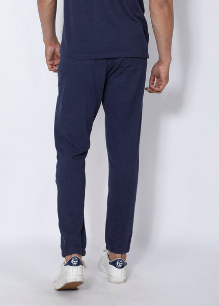 Navy Texture Cotton Joggers