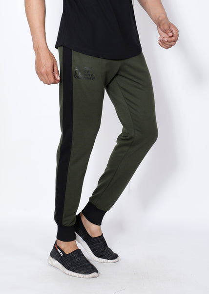 Olive Black Terry Joggers
