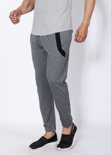 Grey Texture Cotton Joggers