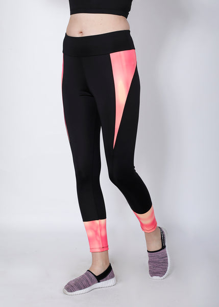 Black Orange Convex-Cut Tights