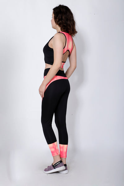 Shop The Look - Compression Top + Leggings - Black Orange