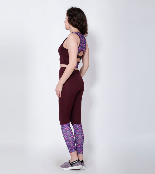 Shop The Look - Compression Top + Leggings - Wine Red