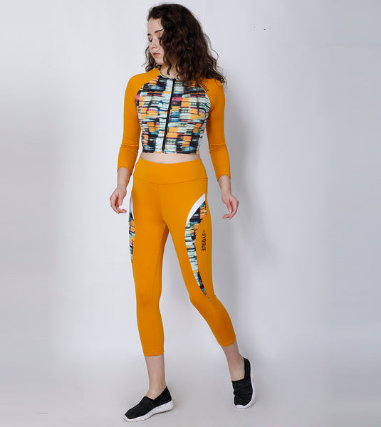 Shop The Look - Crop Zipper + Leggings - Mustard Trance