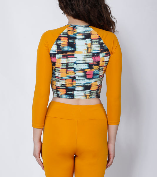 Shop The Look - Crop Zipper + Leggings - Mustard Trance