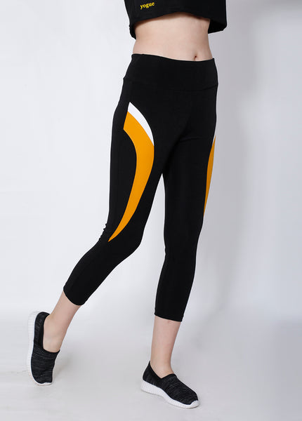 Black & Yellow 7/8th tights