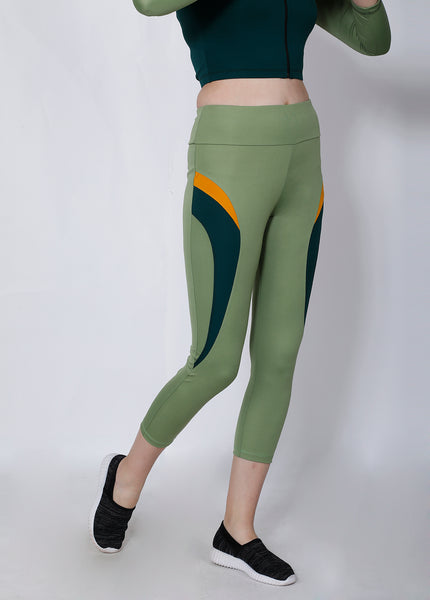 Shop The Look - Crop Zipper + Leggings - Pista Green