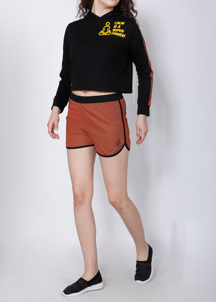 Orange Black Shorts