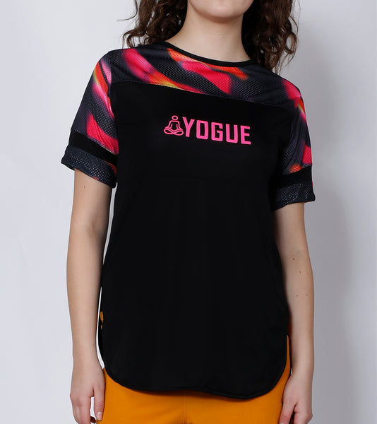 Black Fire-mesh Long T-Shirt