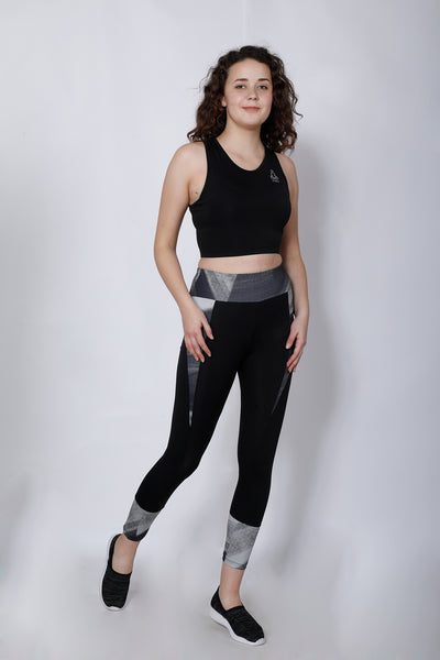 Shop The Look - Compression Top + Leggings - Black Silver