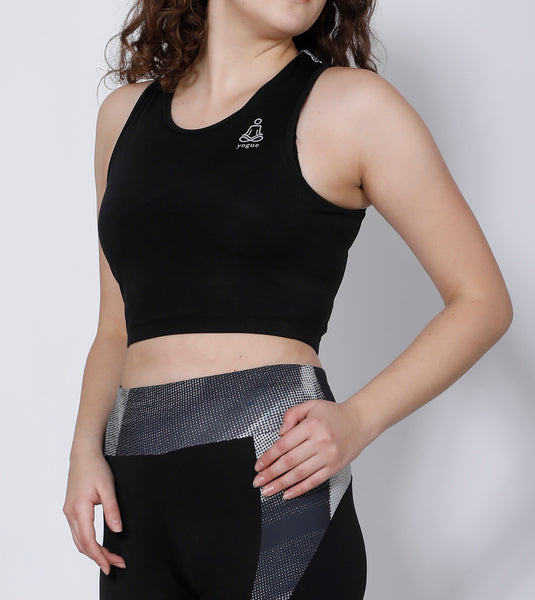 Shop The Look - Compression Top + Leggings - Black Silver