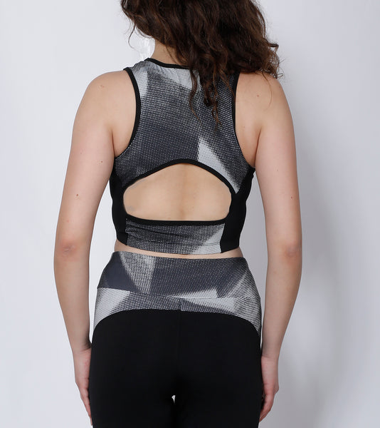 Shop The Look - Compression Top + Leggings - Black Silver