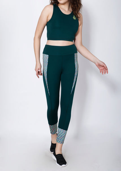 Shop The Look - Compression Top + Leggings - Green Dashed