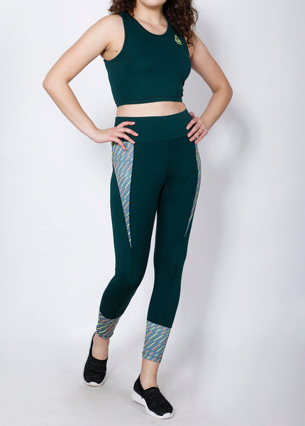 Shop The Look - Compression Top + Leggings - Green Dashed