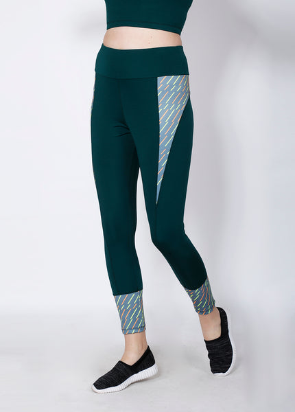 Green Dashed Convex-Cut Tights