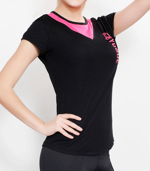 Black Pink V-Cut T-Shirt