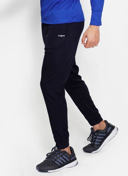 Solid Navy Slim Fit Trackpants