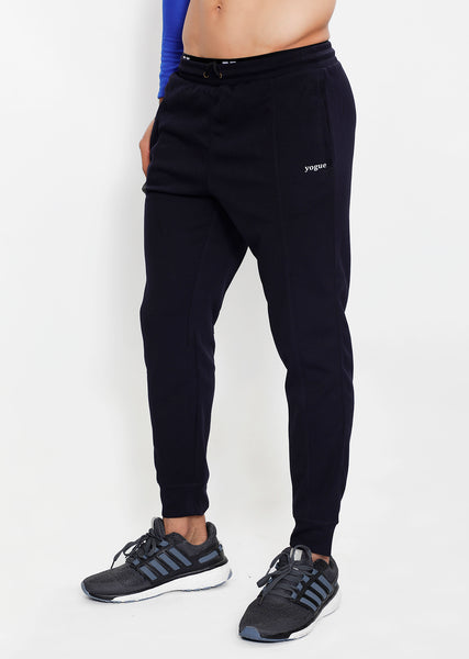 Solid Navy Slim Fit Trackpants