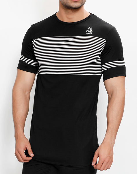 Black & White Stripes Long T-Shirt