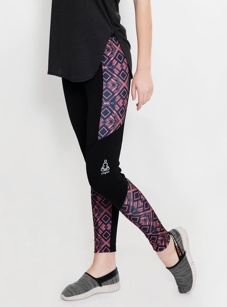 Black Square Panel Tights