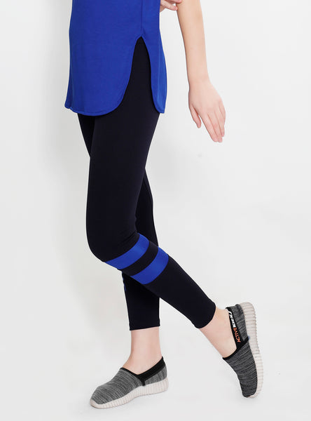 Navy Tights with Blue Stripes