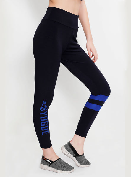 Navy Tights with Blue Stripes