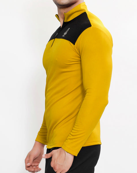 Mustard Black Half Zipper