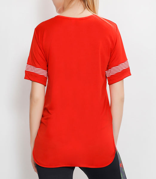 Red & White Stripes Long T-Shirt