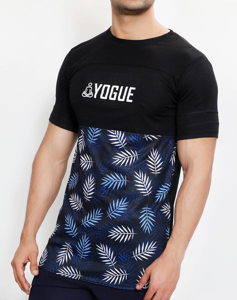 Black Leafy Long T-Shirt