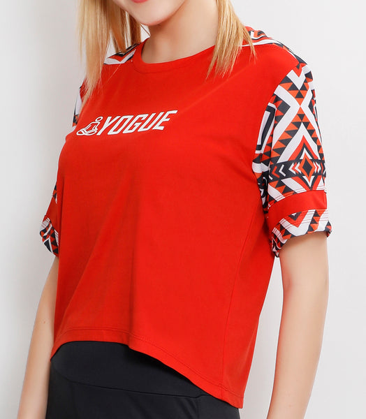 Red Zigzag Crop Top