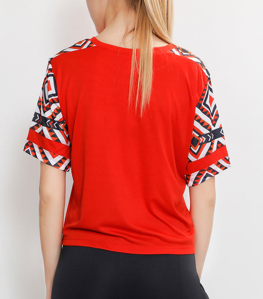 Red Zigzag Crop Top