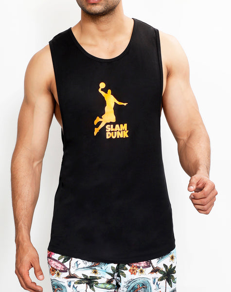Black Orange Slam Dunk Tank