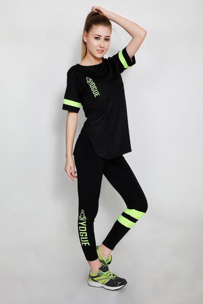 Black Lemon Stripes Long T-Shirt