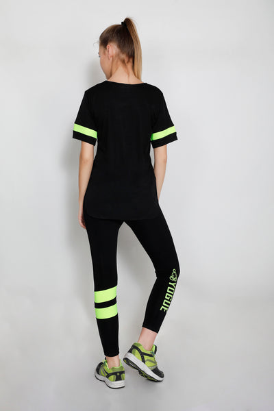 Black Lemon Stripes Long T-Shirt