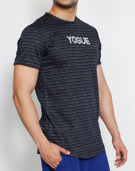 Navy Grey Stripes Roundneck T-Shirt