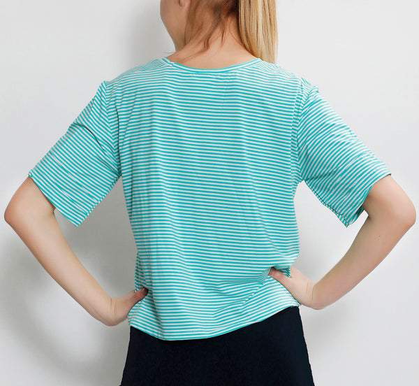 Green Stripes Crop Top
