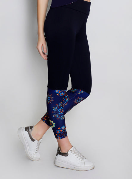 Navy Rangoli 2Tone Tights