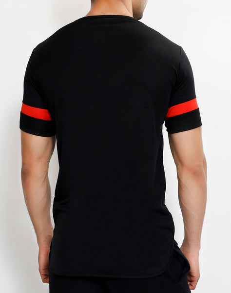 Black Red Long T-Shirt
