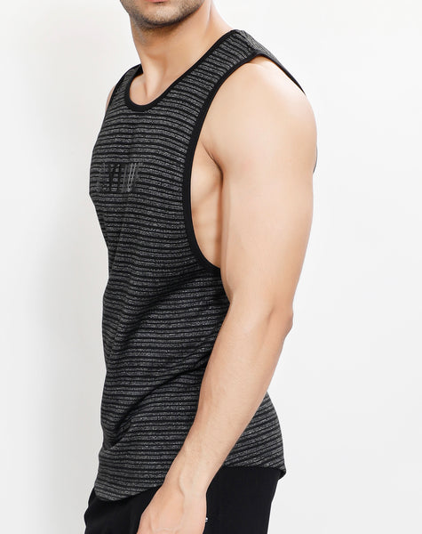 Black Grey Stripes Tank