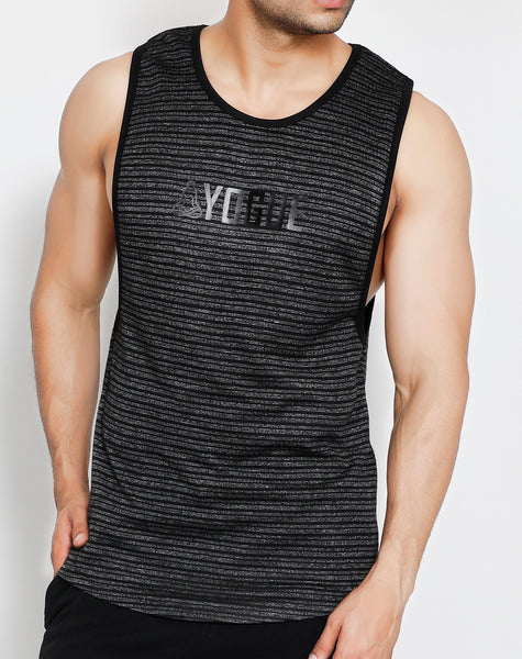 Black Grey Stripes Tank