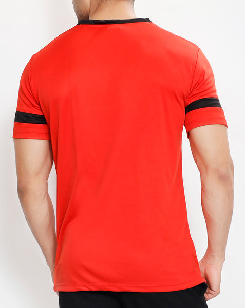 Red & Black V-Neck T-Shirt