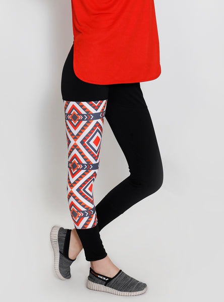 Black & Red Zigzag Tights