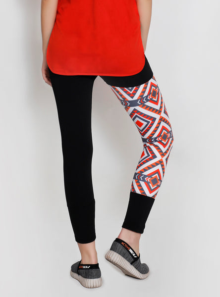 Black & Red Zigzag Tights