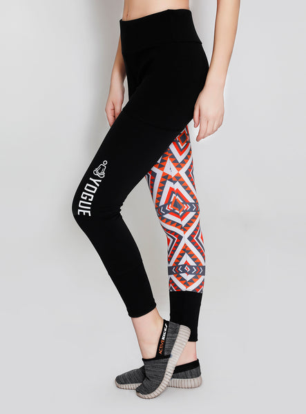 Black & Red Zigzag Tights