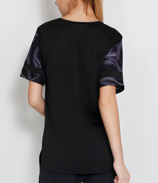 Charcoal Leafy Long T-Shirt